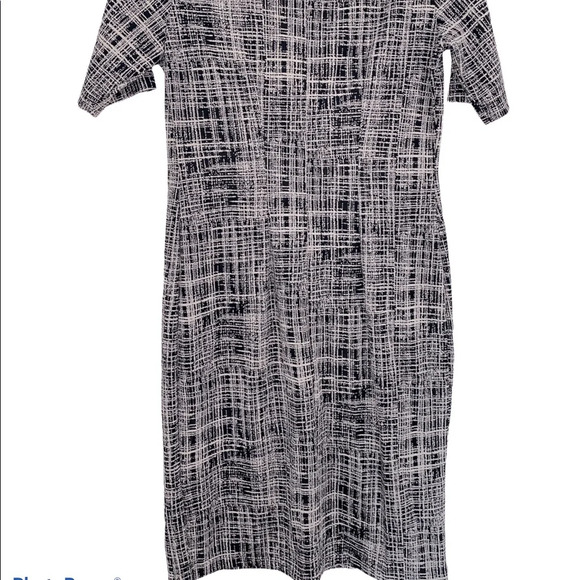 Sharagano black modern print shift dress size 4 - Picture 5 of 9